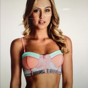 Roxy POP Surf ZIP Bandeau Bikini Top/ Rashguard